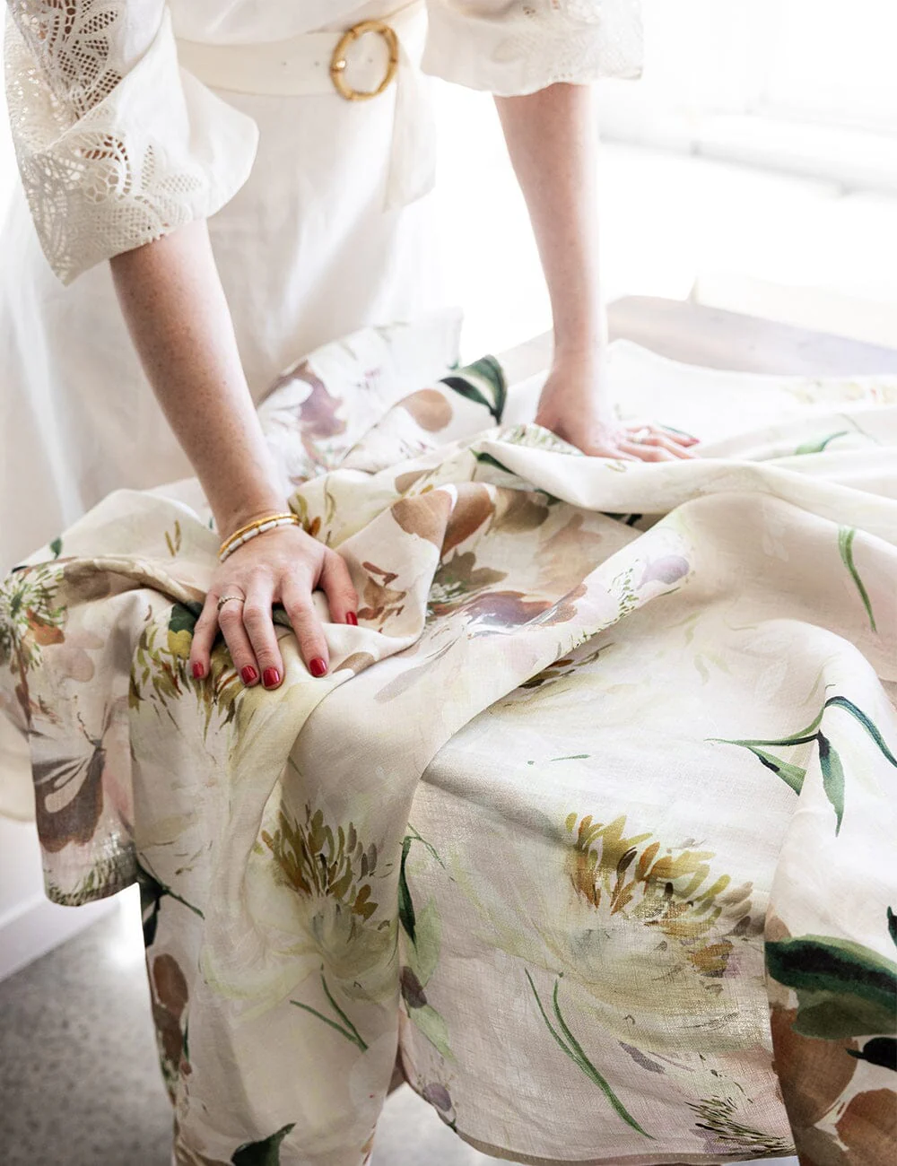Peony Study Linen Tablecloth - Image 7