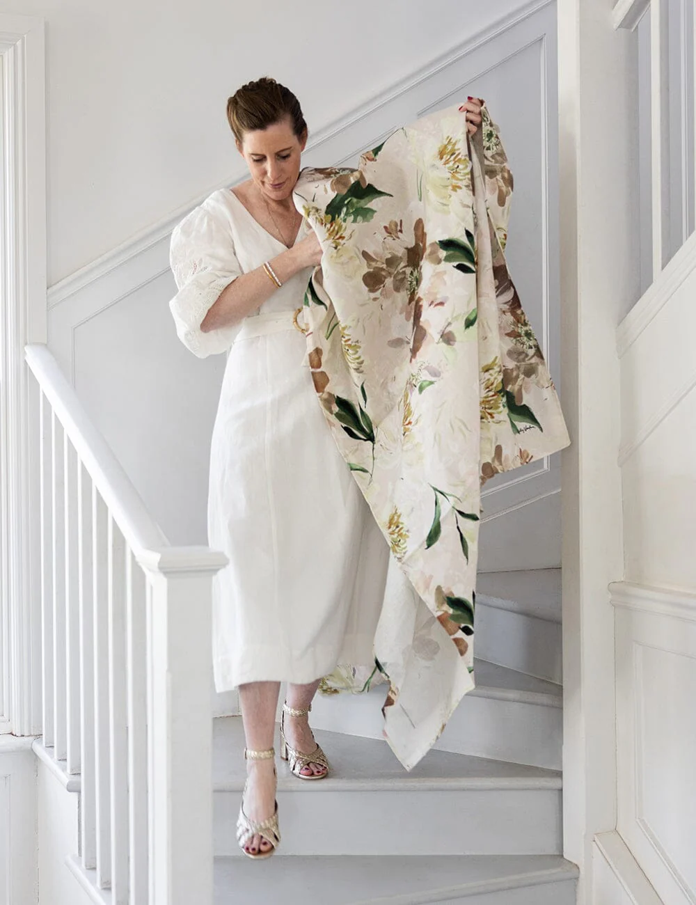 Peony Study Linen Tablecloth - Image 8
